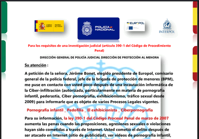 El peligroso correo en el que están suplantando a la Policía para acusarte de un delito